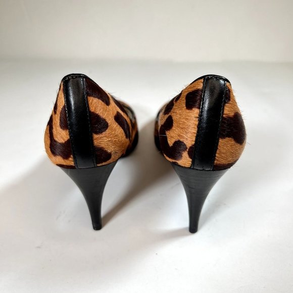 Talbots Womens Heel Size 6 Leopard Print Calf Hair Pump Brown Animal Print - Picture 5 of 9